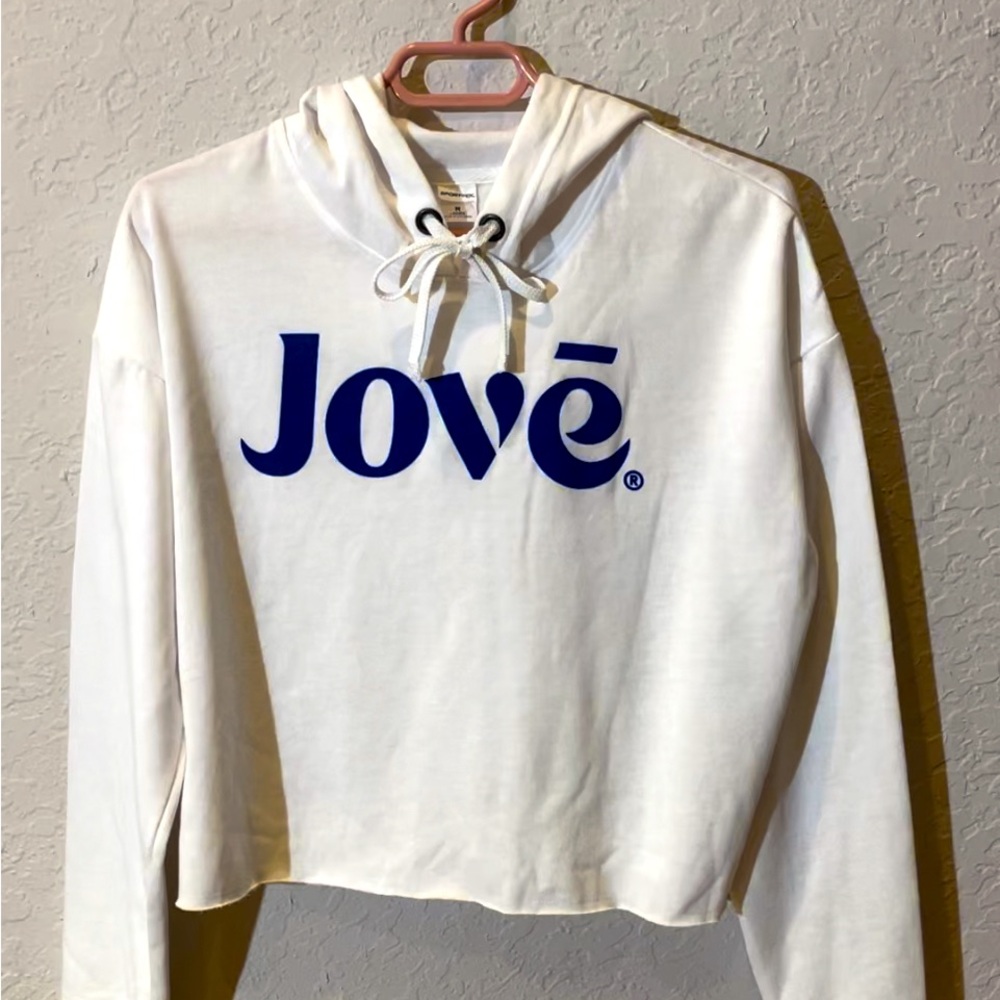 NWOT Women’s ladies white cropped Jove medium hoodie